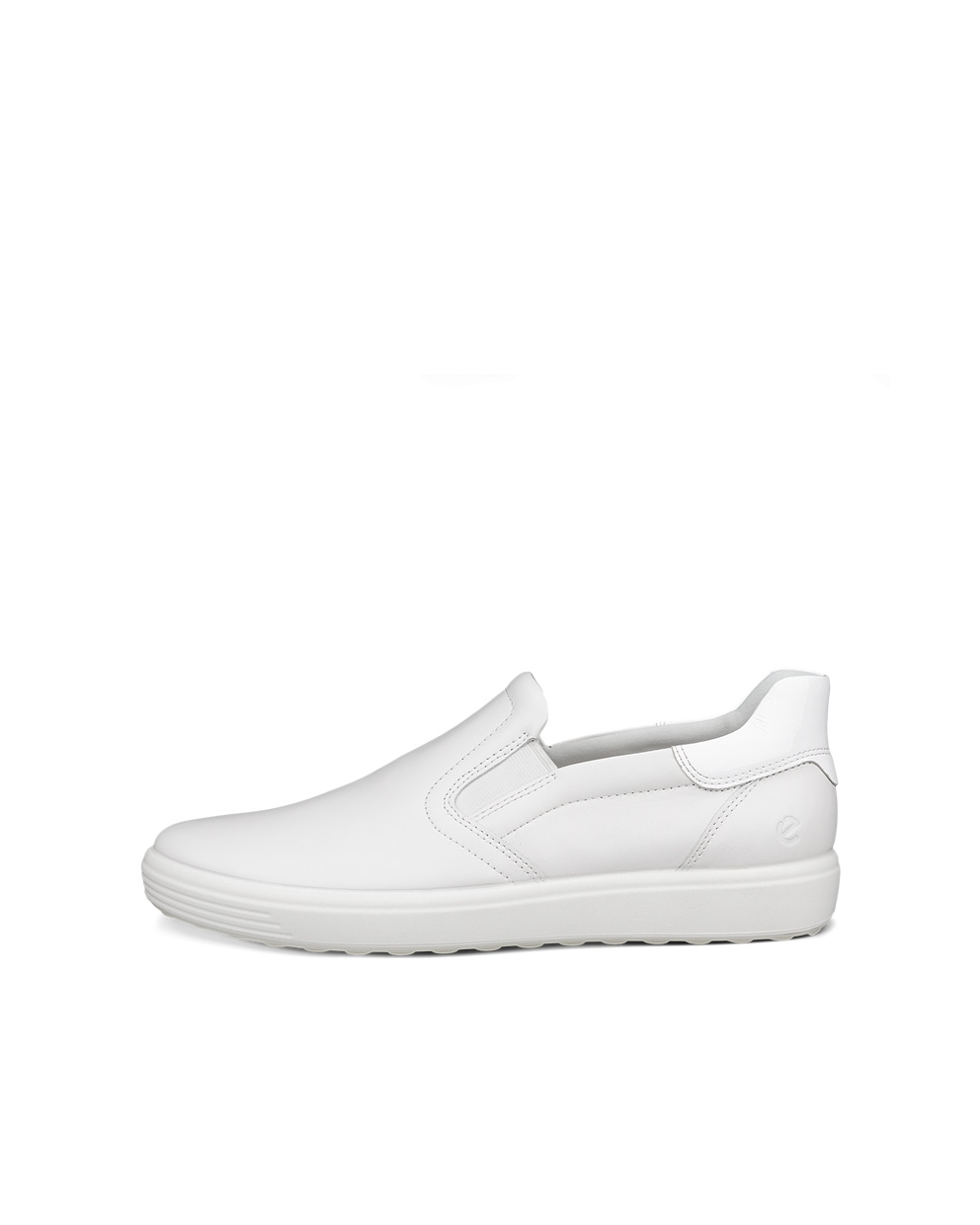 Chaussure à enfiler ECCO® Soft 7 en cuir pour femmes - Blanc - Outside