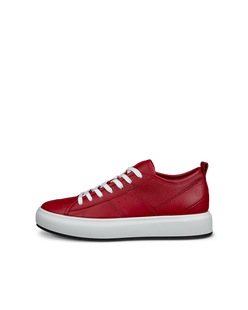 Zapatillas de piel ECCO® Street Ace para mujer - Rojo - Outside