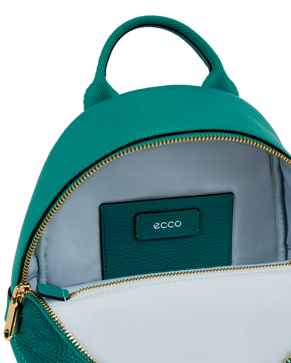 ECCO® Round Pack Pebbled Leather Backpack - Green - Inside