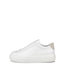 여성용 ECCO® Street Platform 가죽 트레이너 - White - Outside