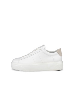 Zapatillas de piel ECCO® Street Platform para mujer - Blanco - Outside