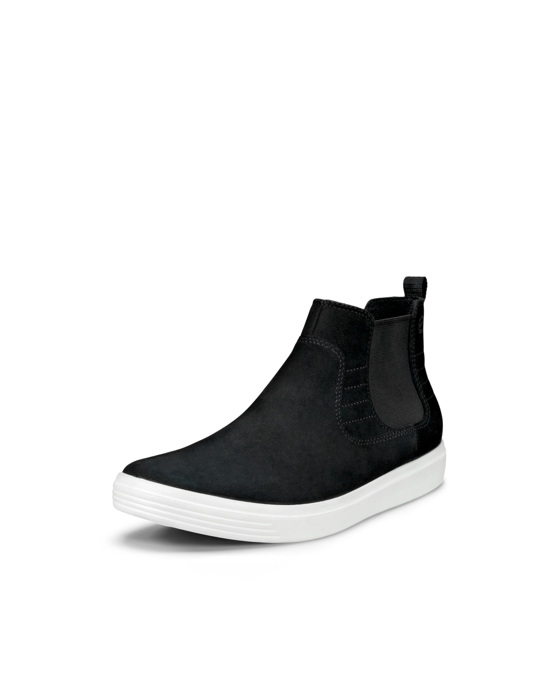 Women's ECCO® Soft Classic Nubuck Chelsea Sneaker - Black - Main