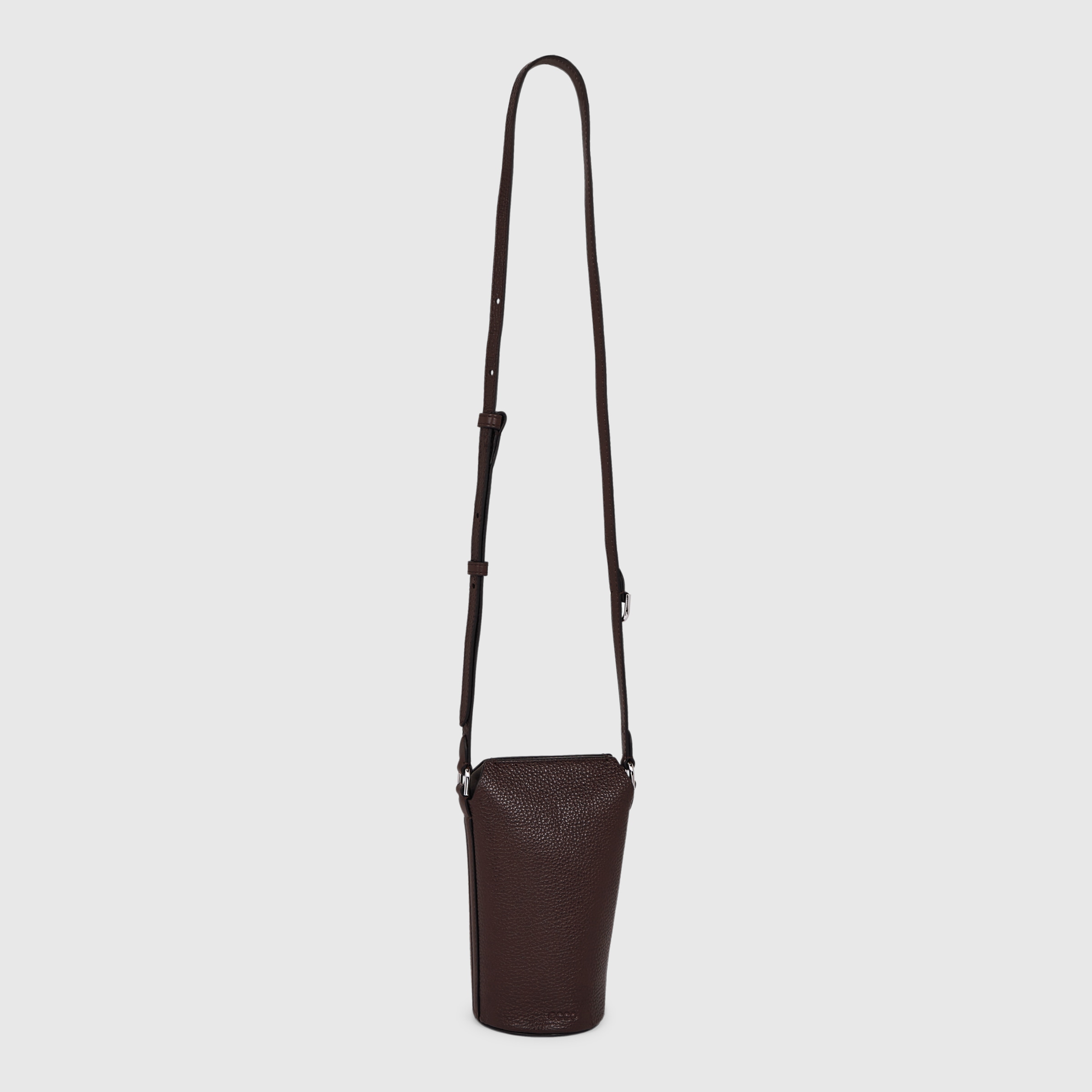 ECCOยฎ Pot Textureblock Leather Crossbody Bag - Brown - Main