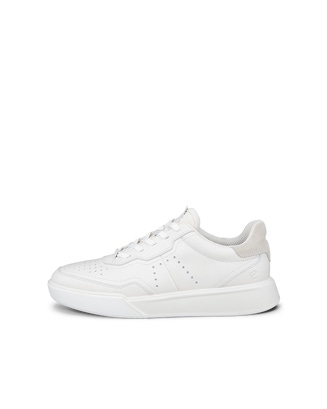 Zapatillas de piel ECCO® Street Court para mujer - Blanco - Outside