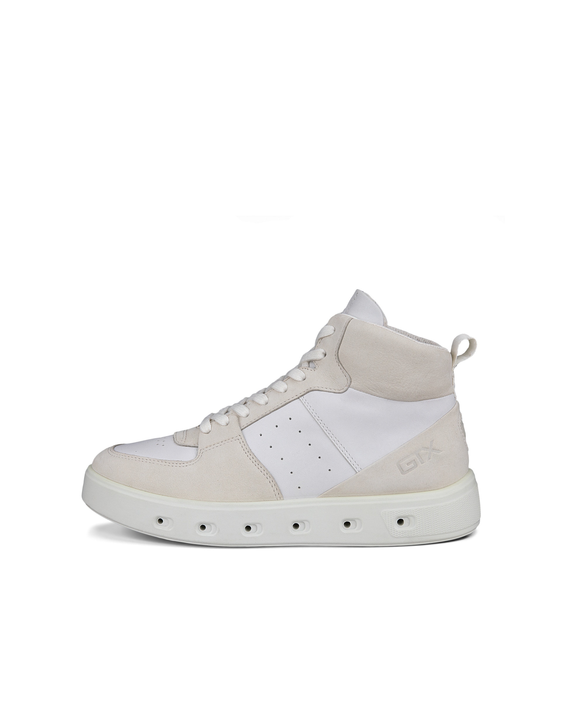 Zapatillas altas de piel ECCO® Street 720 para mujer - Blanco - Outside