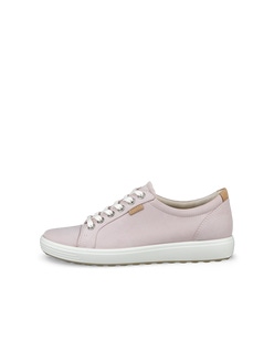 Women's ECCO® Soft 7 Nubuck Sneaker - Pink - Outside