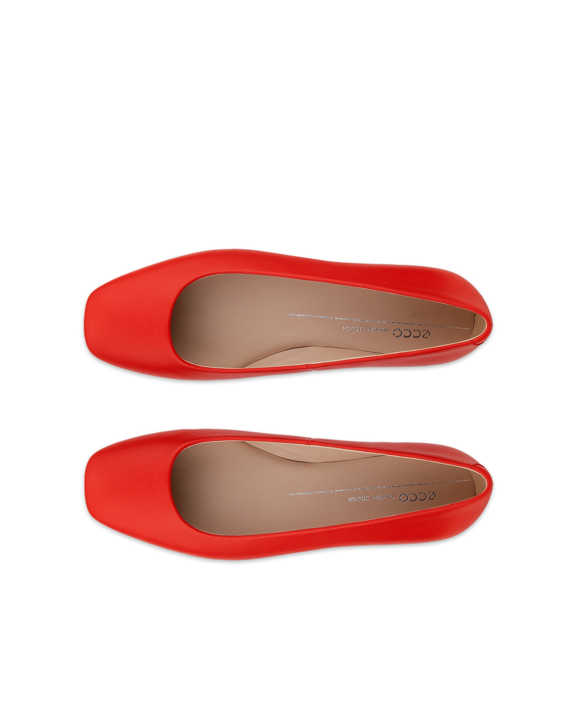 Women's ECCO® Margot Leather Ballerina - Red - Top left pair