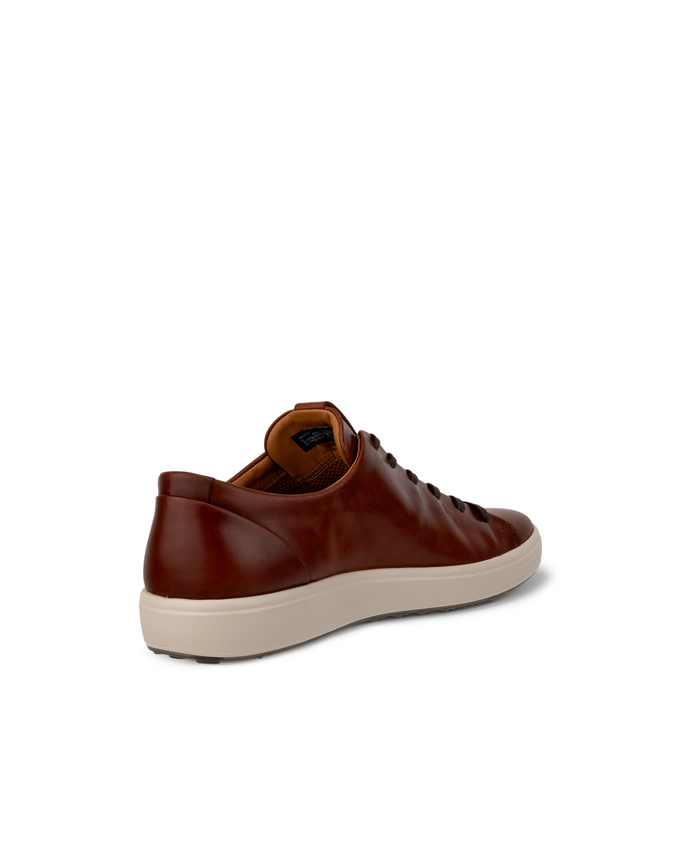 Men's ECCO® Soft 7 Leather Lace-Up Shoe - Brown - Back