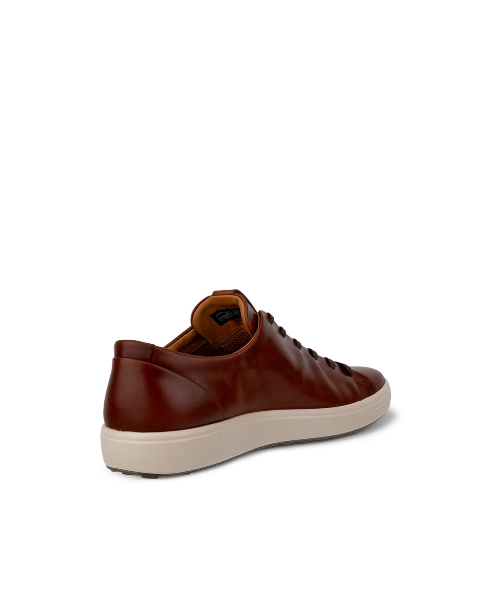 Men's ECCO® Soft 7 Leather Lace-Up Shoe - Brown - Back