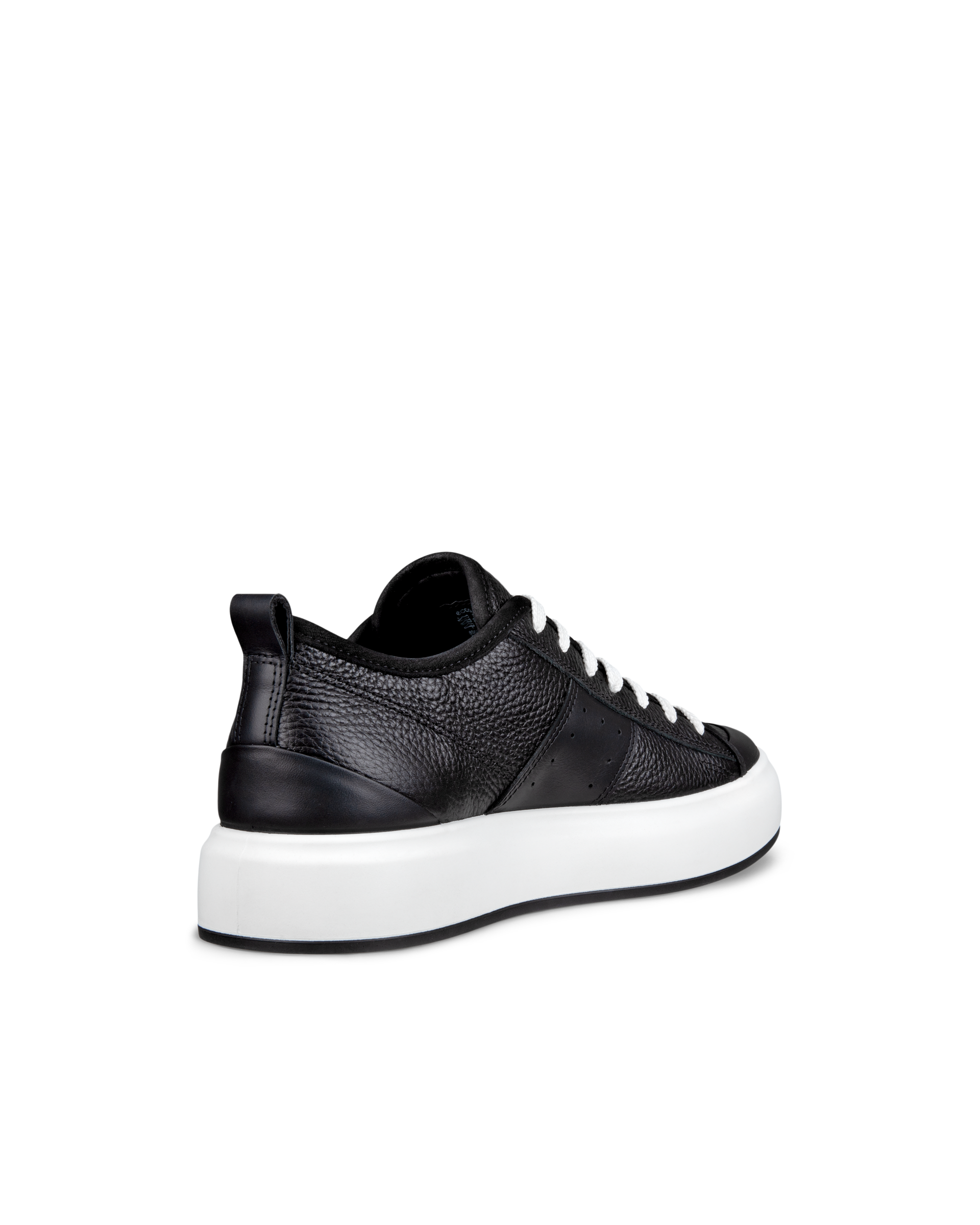 Women's ECCO® Street Ace Leather Sneaker - Black - Back