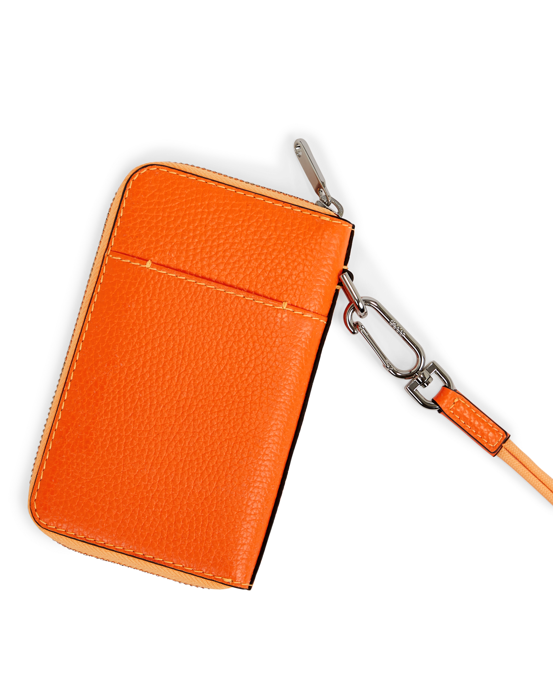 ECCO® Zip Around Pebbled Leather Pouch Wallet - Orange - Back