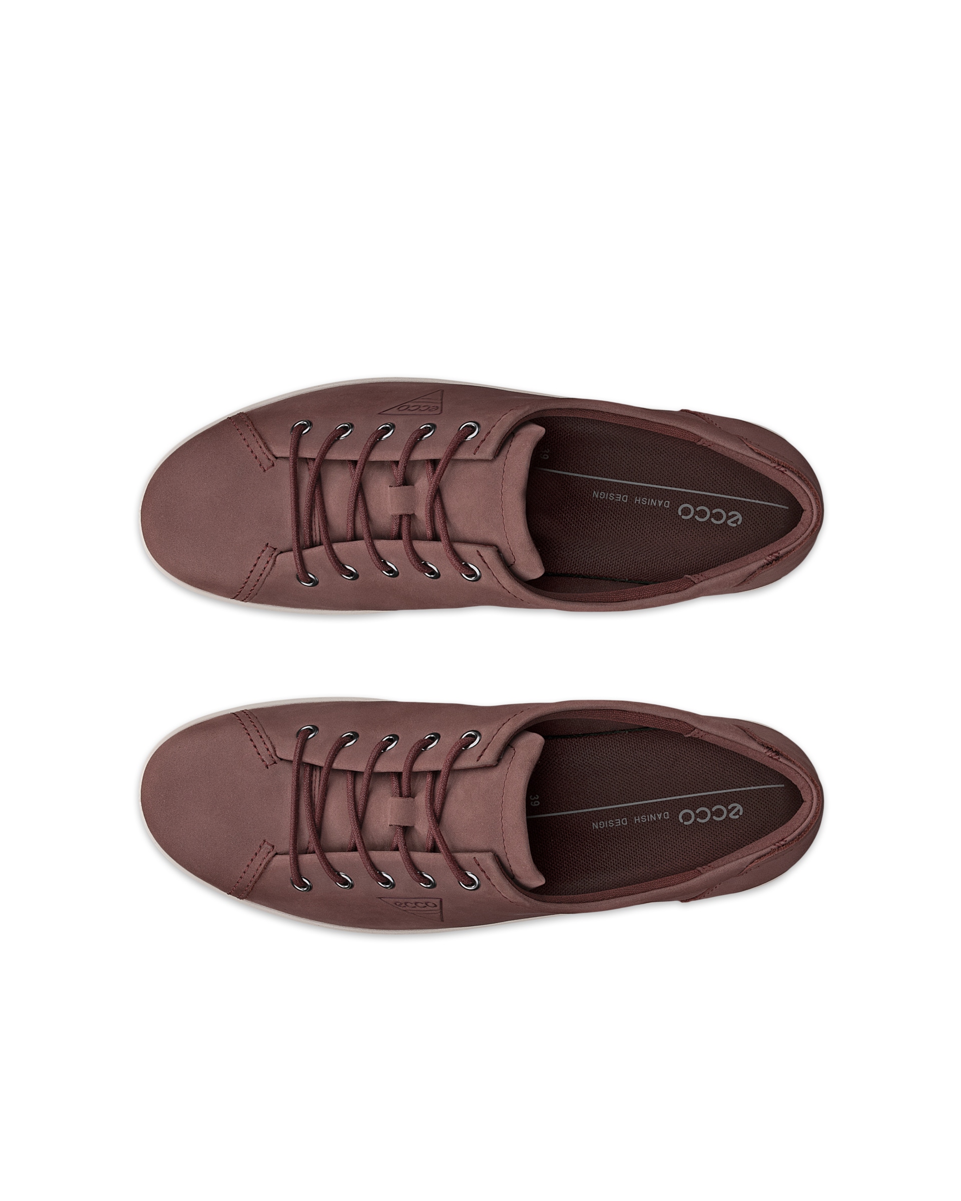 Zapato para caminar de nobuk ECCO® Soft 2.0 para mujer - Rojo - Top left pair