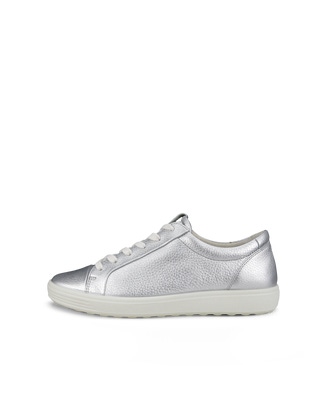 Women's ECCO® Soft 7 Leather Sneaker - Metallics - Outside