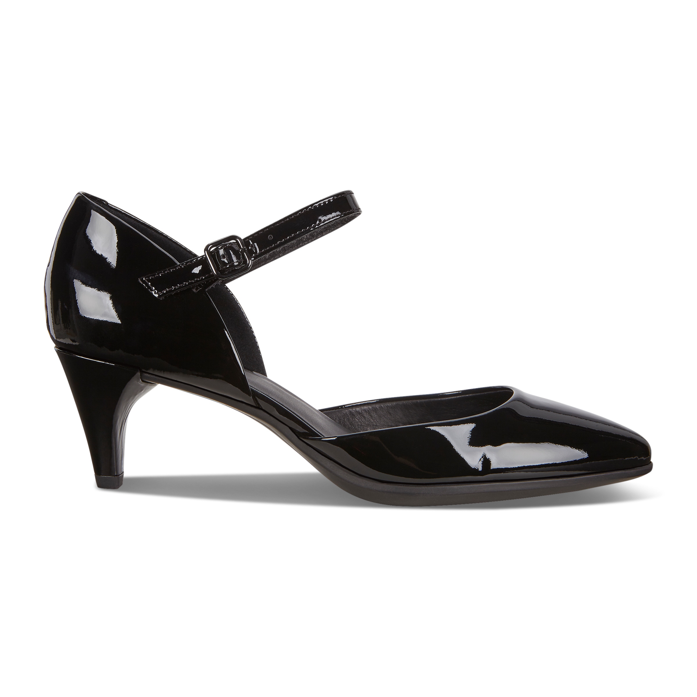 ECCO Women Shape 45 Pointy Sleek Ankle Strap Pump - Black - Outside