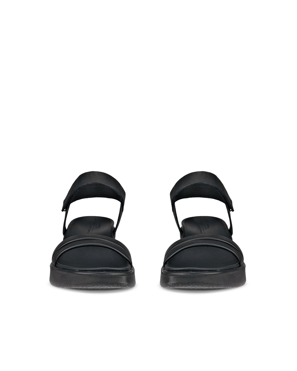 Women's ECCO® Flowt LX Leather Wedge Sandal - Black - Front pair