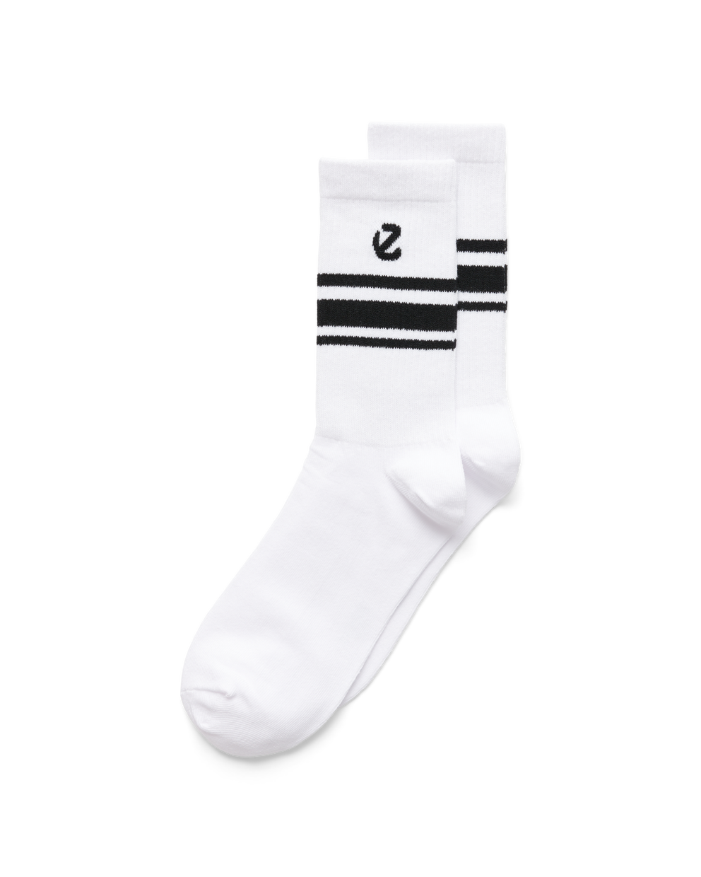 ECCO® Retro Mid-Cut Socks (2-Pack) - White - Detail-1