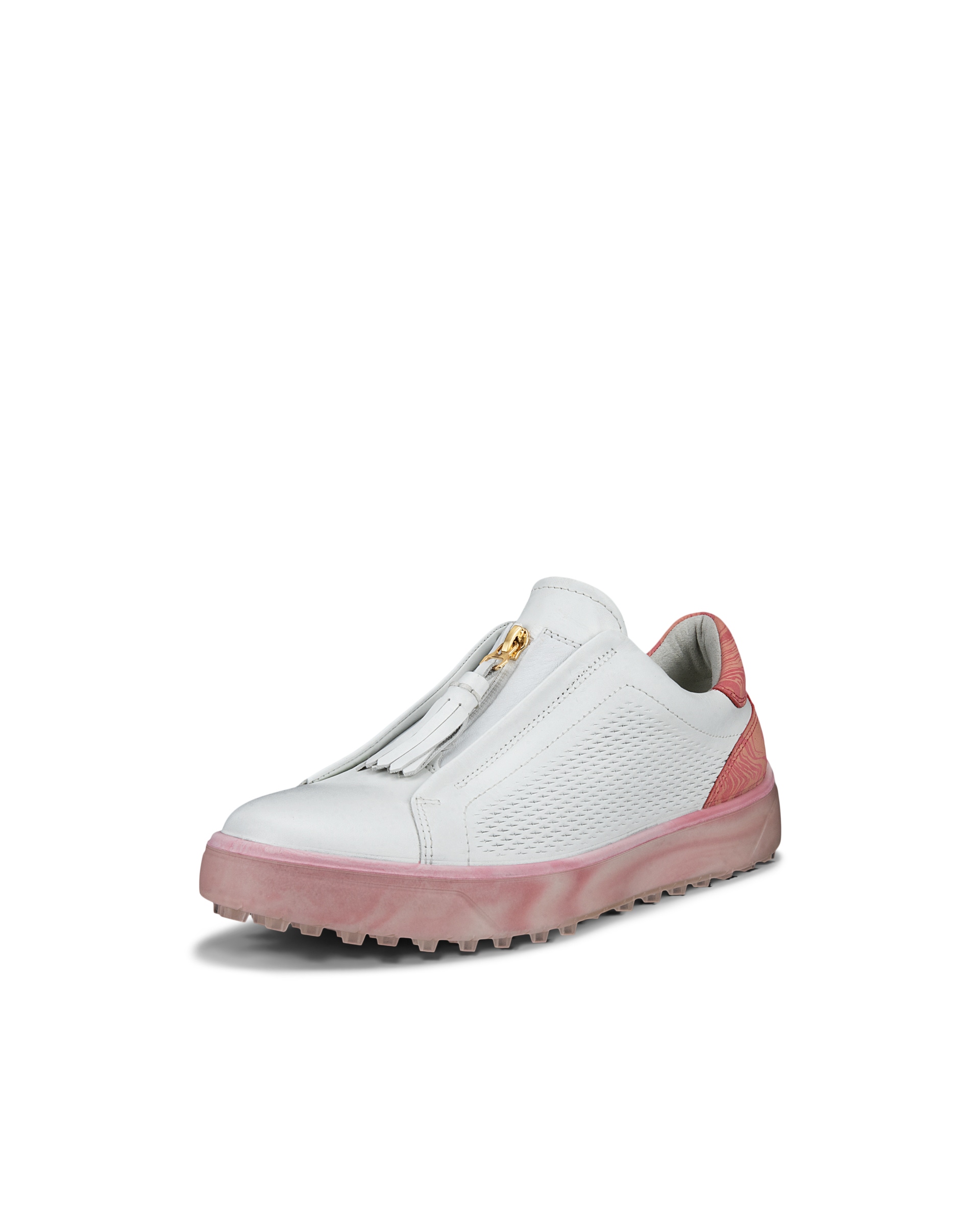 Women's ECCO® Golf Tray Leather Golf Shoe - White - Main