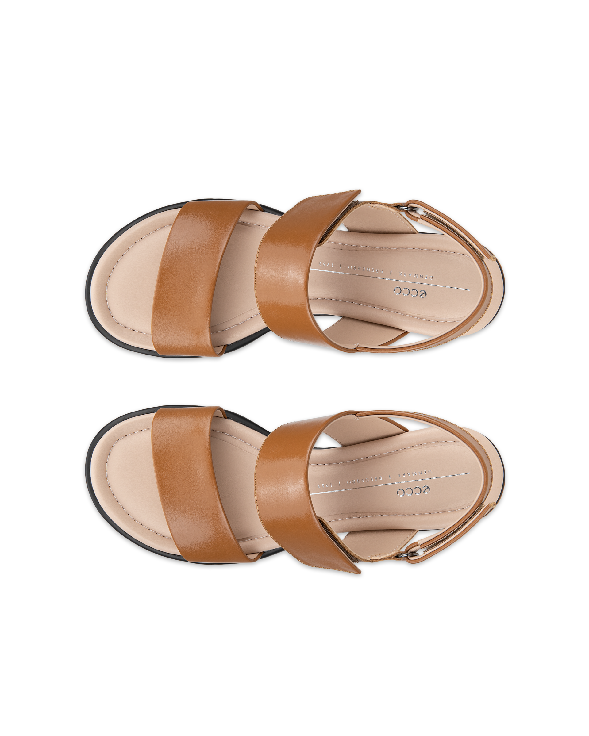 여성용 ECCO® Sculpted Sandal LX 35 가죽 힐 샌들 - Brown - Top left pair