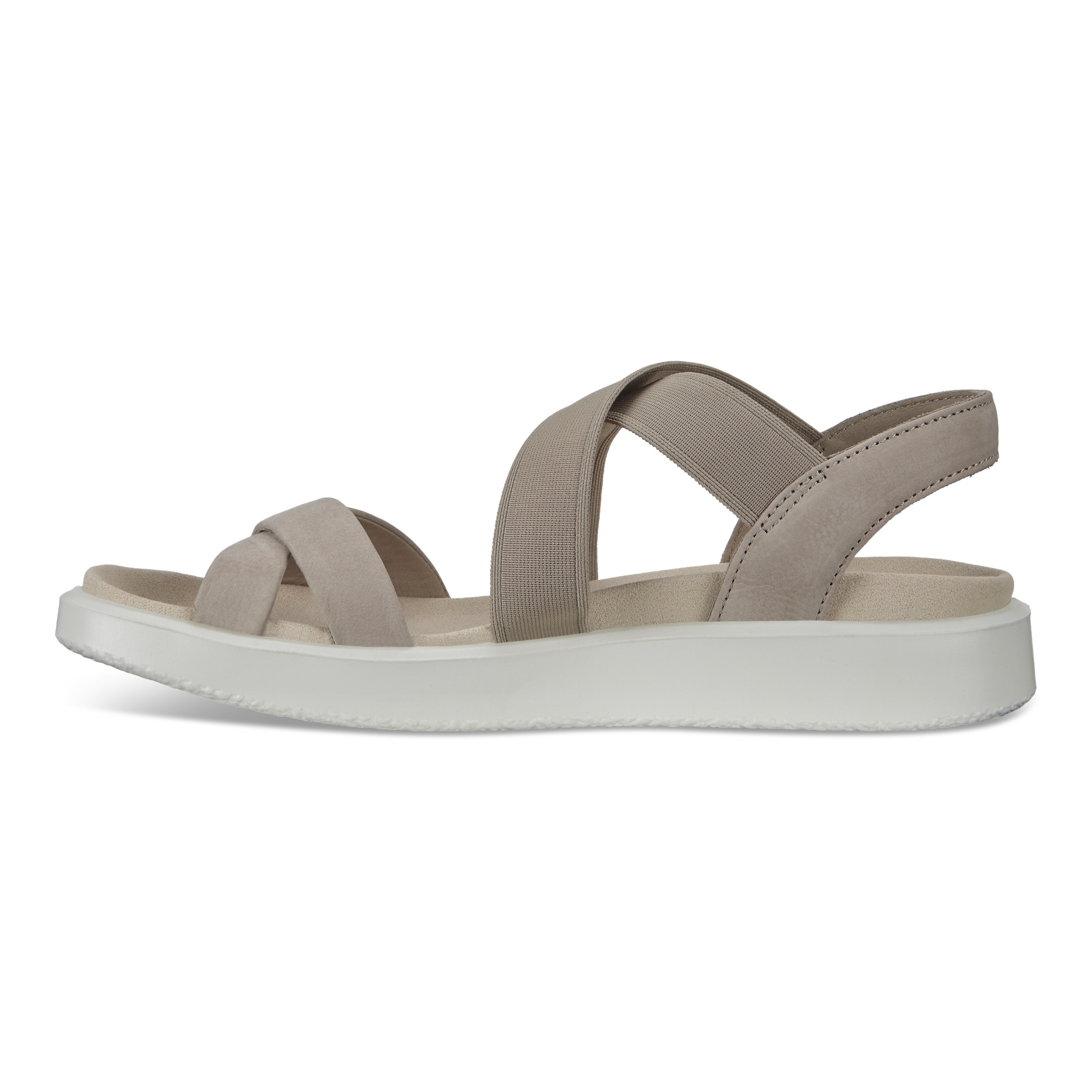 Women's ECCO® Flowt Nubuck Flat Sandal - Grey - Inside