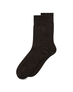 ECCO® Classic Ribbed Mid-Cut Socks - Brown - Main