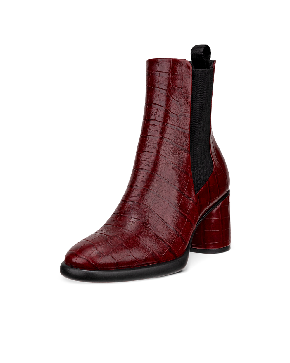 Women's ECCO® Sculpted LX 55 Leather Chelsea Heel Boot - Red - Main