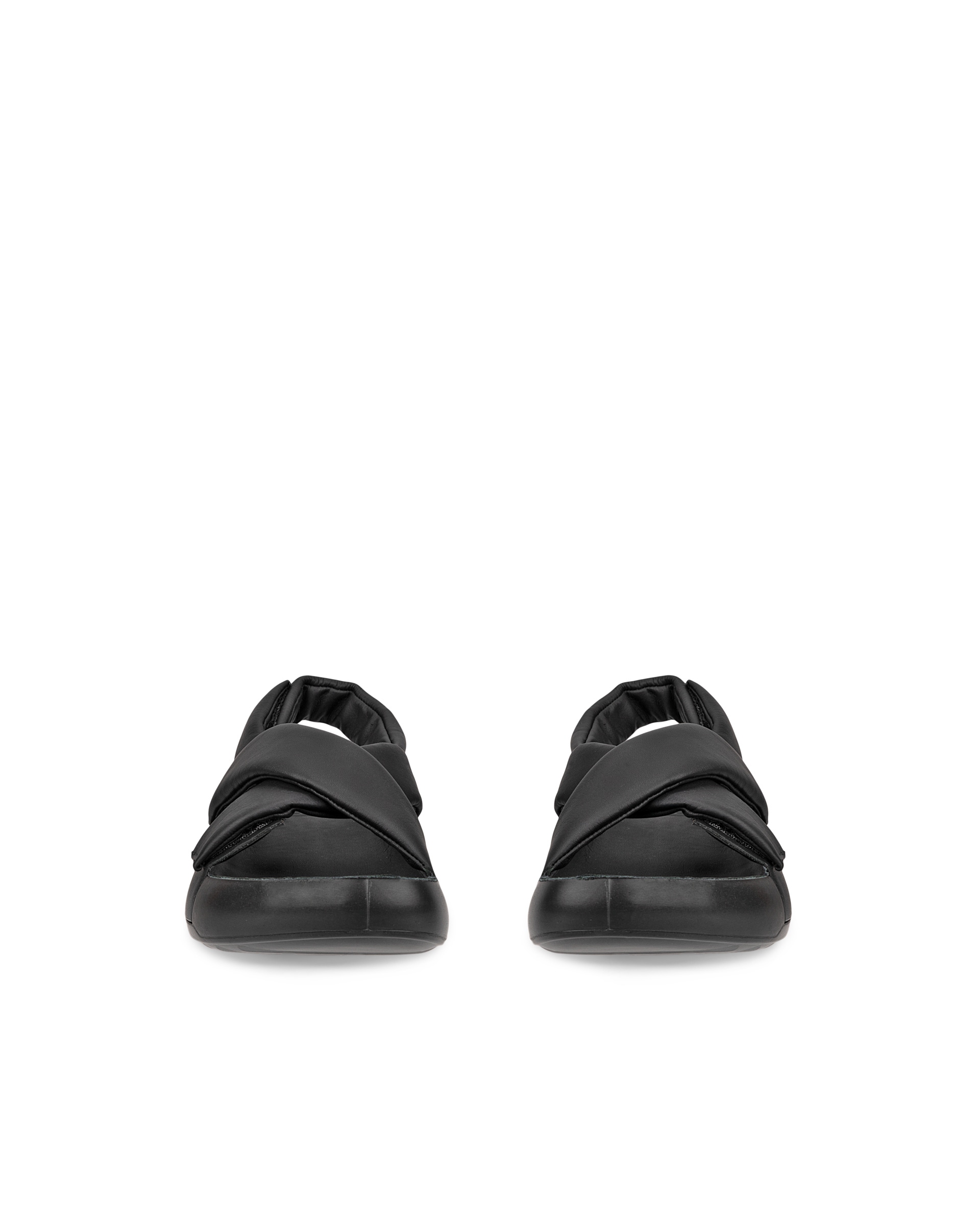 Women's ECCO® Cozmo PF Leather Sandal - Black - Front pair