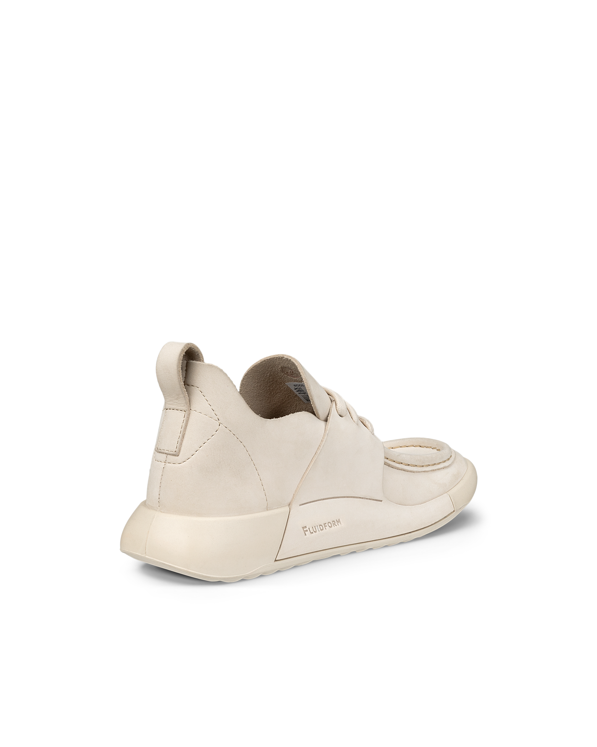 Women's ECCO® Cozmo Nubuck Moc-Toe Shoe - Beige - Back