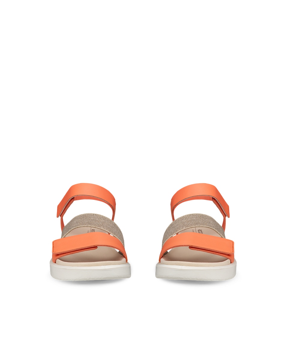 Women s ECCO Flowt Nubuck Flat Sandal Orange