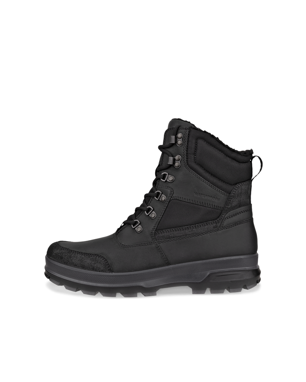 Men's ECCO® Rugged Track Nubuck Waterproof Boot - Black - Outside