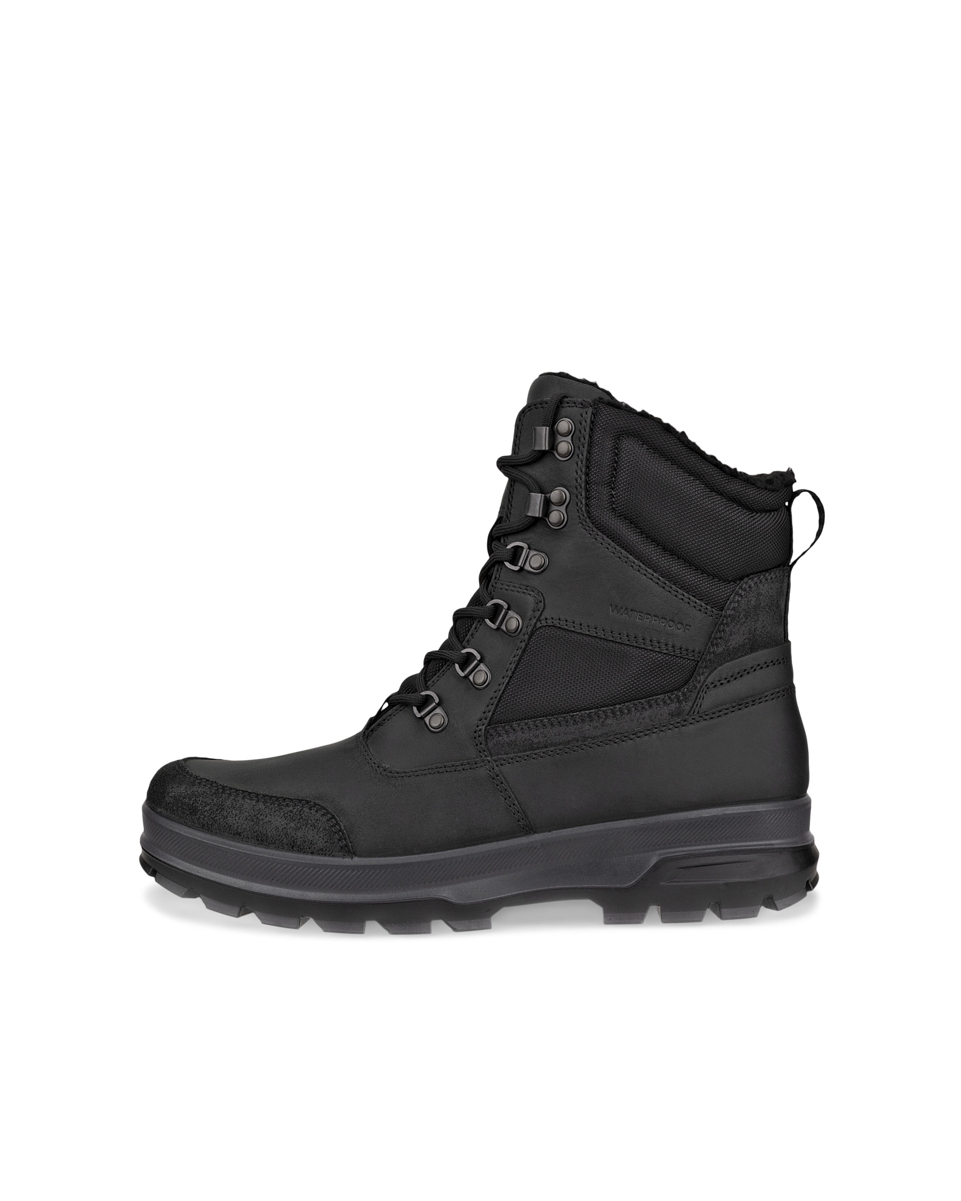 Men's ECCO® Rugged Track Nubuck Waterproof Boot - Black - Outside