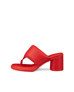 Women's ECCO® Sculpted LX 55 Leather Thong Heel Sandal - Red - Outside