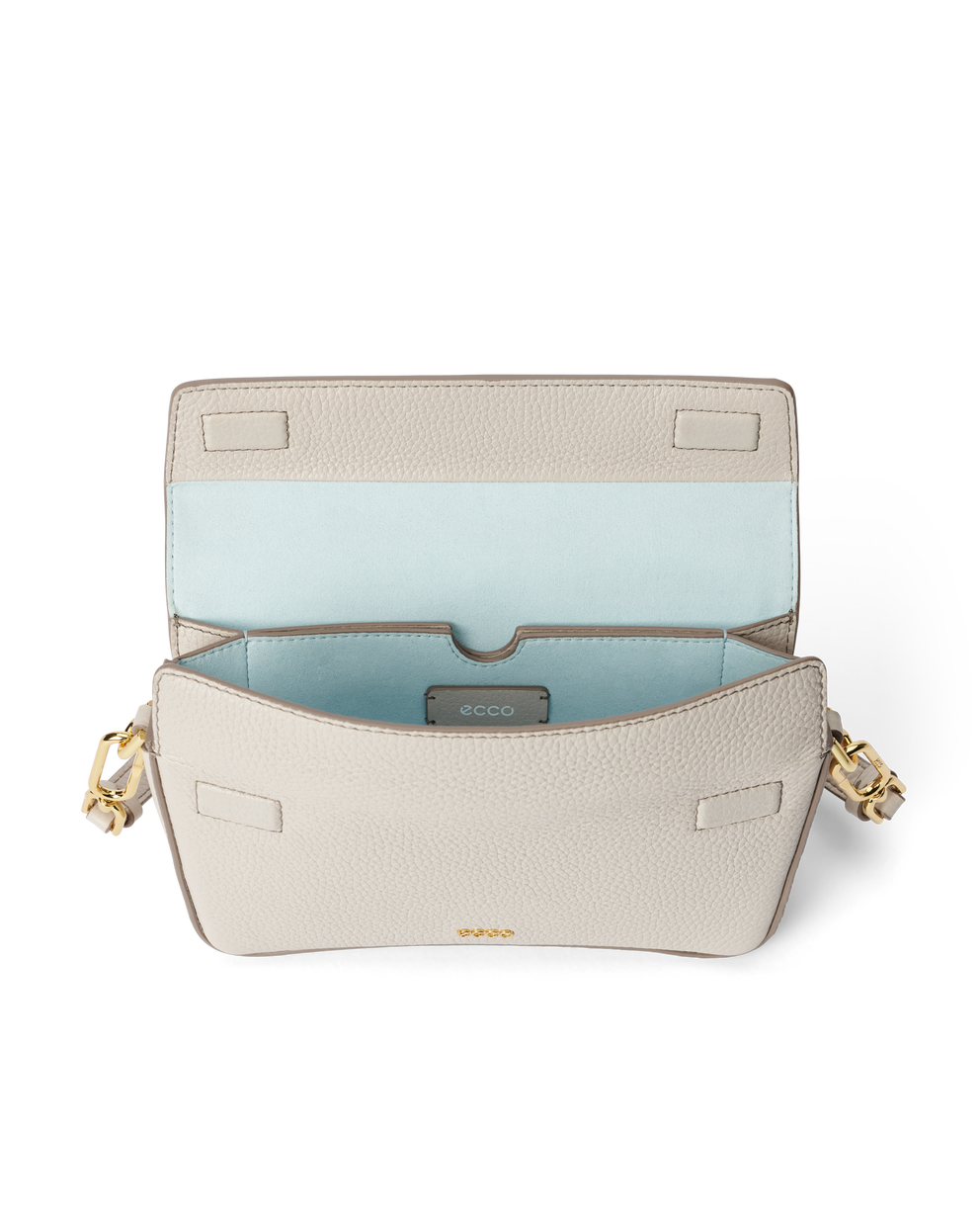 ECCO® Pinch Pebbled Leather Pinch Crossbody Bag - Beige - Inside