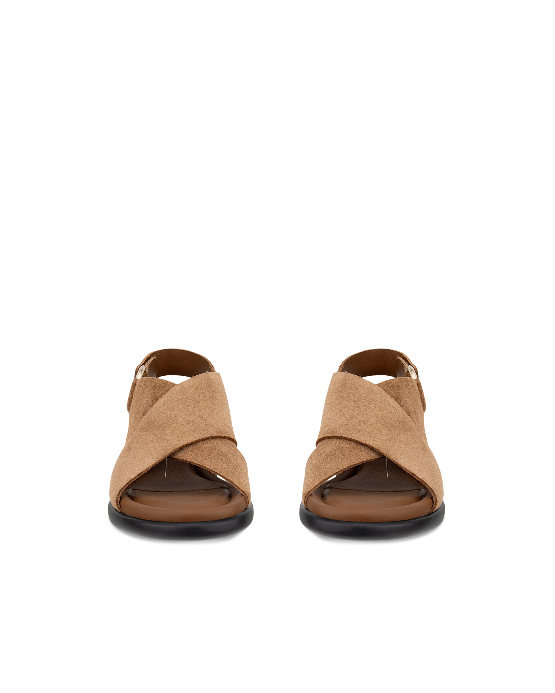 Women's ECCO® Metropole Seoul Suede Heeled Slingback Sandal - Brown - Front pair