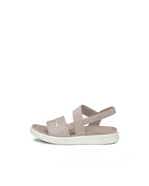 Women's ECCO® Yuma Nubuck Flat Sandal - Grey - Outside