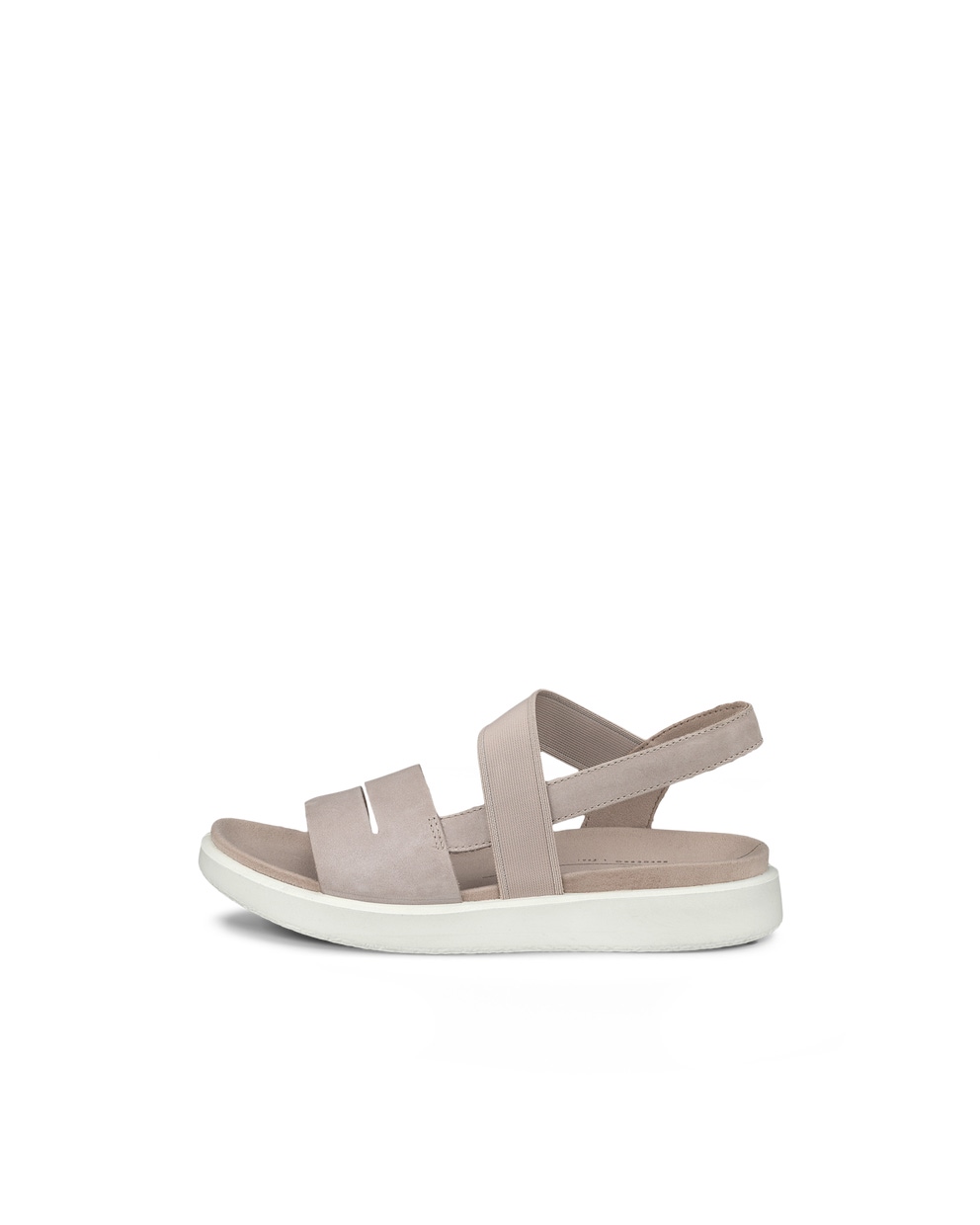 Women's ECCO® Yuma Nubuck Flat Sandal - Grey - Outside