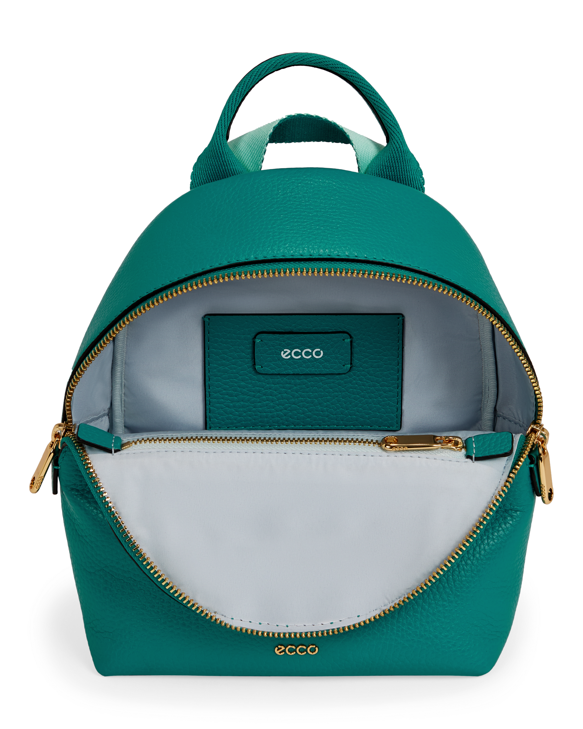 ECCO® Round Pack S Pebbled Leather Backpack - Green - Birdeye