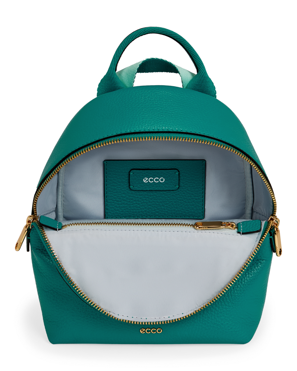 ECCO® Round Pack Pebbled sac à dos en cuir - Vert - Birdeye