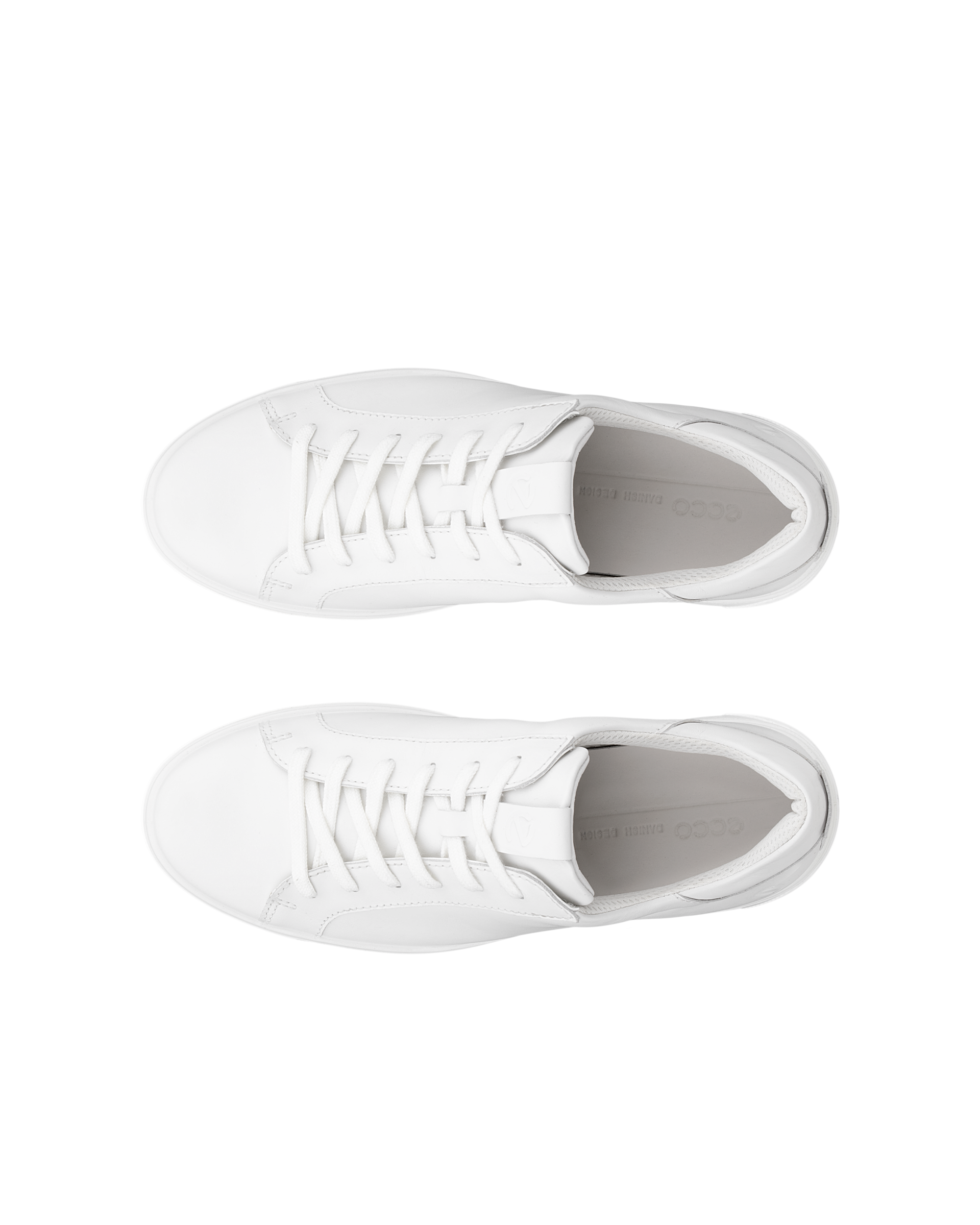 Men's ECCO® Street Tray Leather Sneaker - White - Top left pair