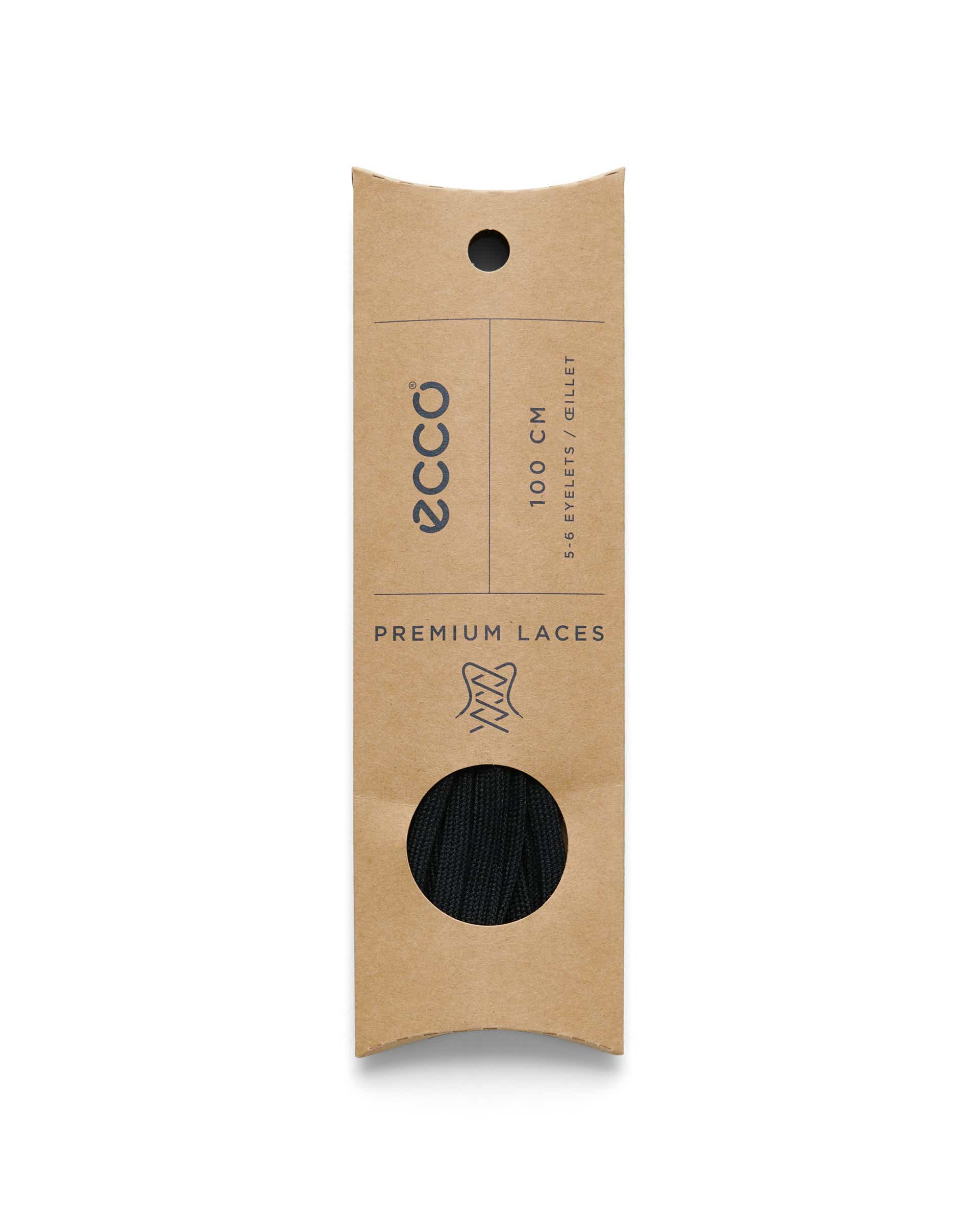 Ploché šnúrky ECCO® Flat - Čierna - Detail-2