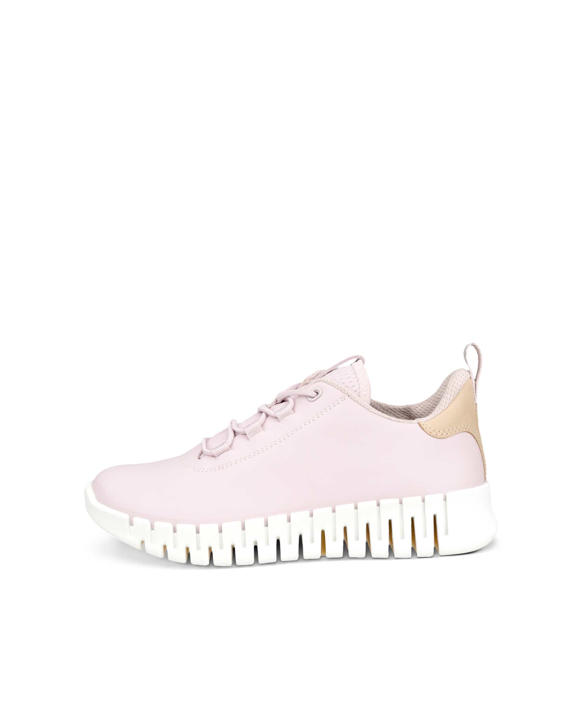 ECCO Gruuv Flexible Sole ウィメンズ レザースニーカー - ピンク - Outside