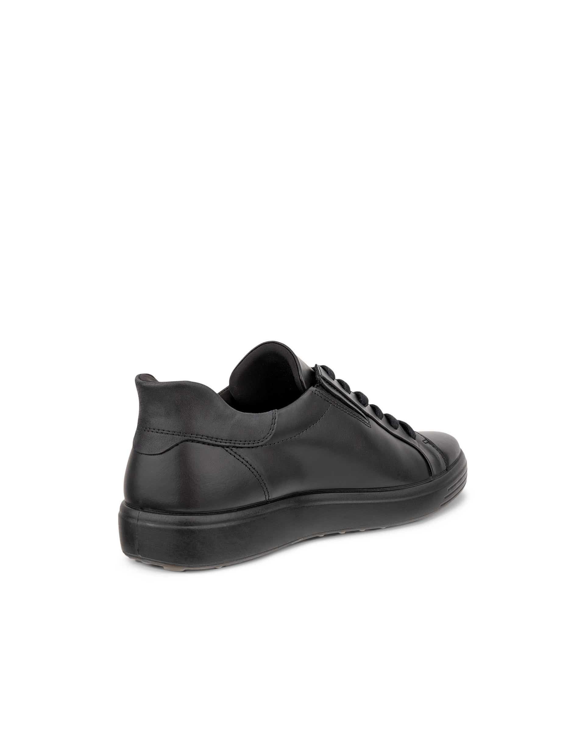 Men's ECCO® Soft 7 Leather Sneaker - Black - Back
