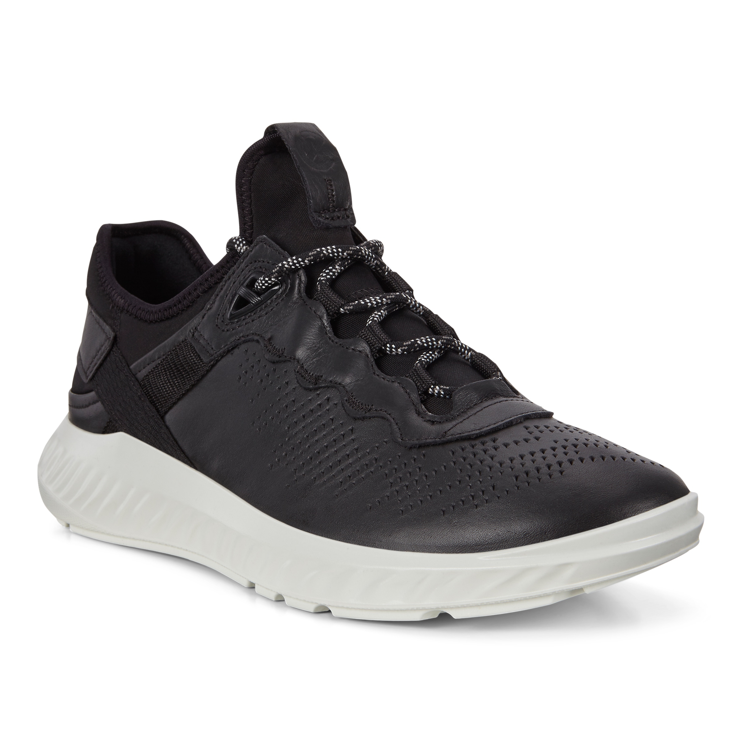 ECCO ST.1 Lite メンズ レザースニーカー - Black - Main
