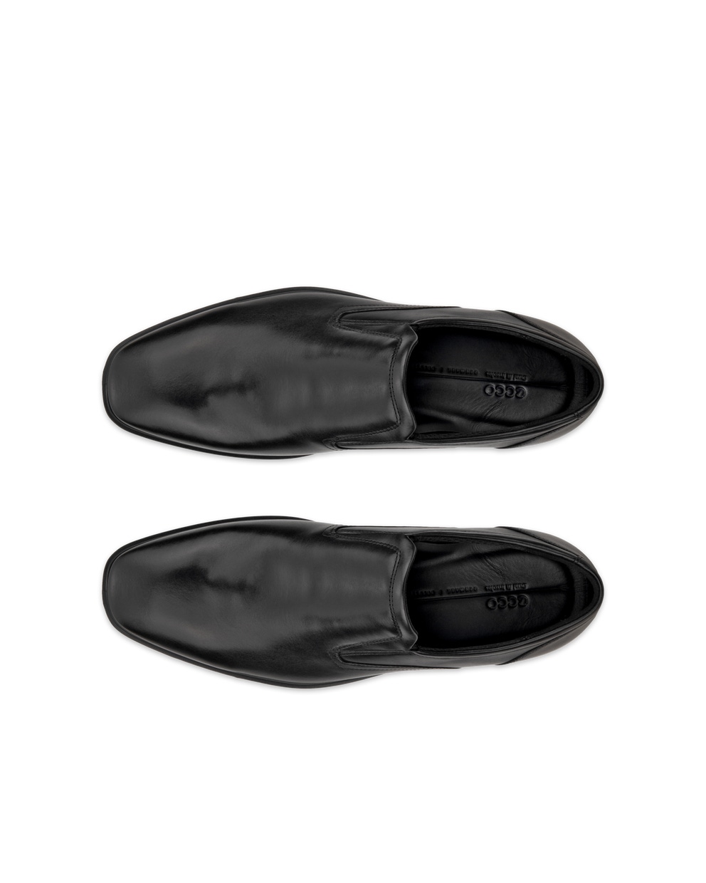 Men's ECCO® Metropole Milan Leather Slip-On Derby Shoe - Black - Top left pair