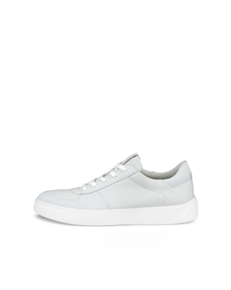 Zapatillas de piel ECCO® Street Tray para hombre - Blanco - Outside