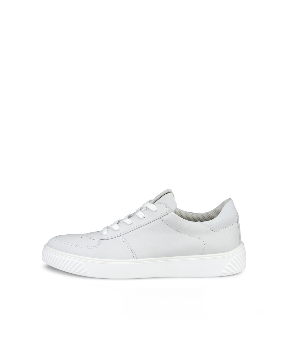 Men's ECCO® Street Tray Leather Sneaker - White - Outside