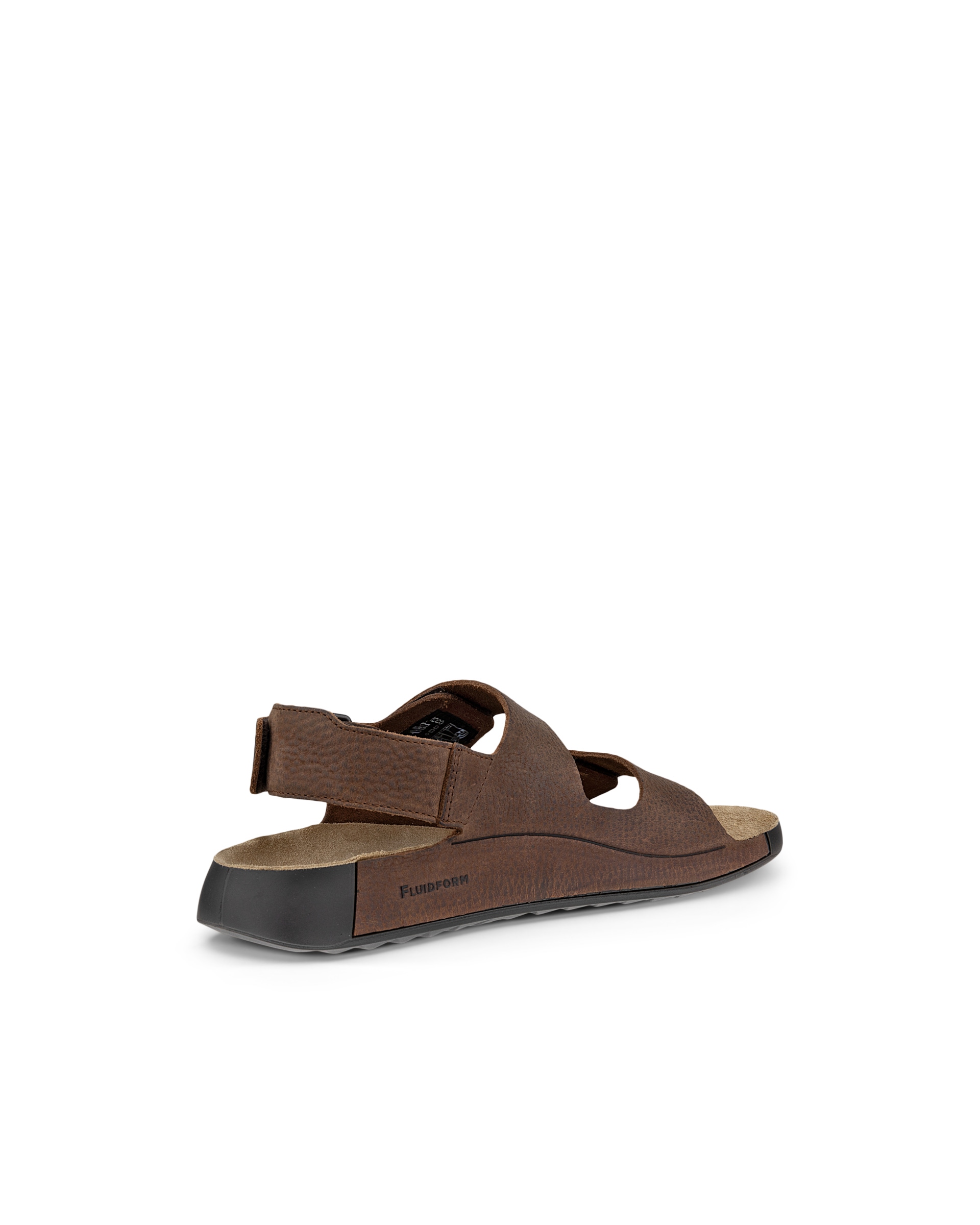 Men's ECCO® Cozmo Nubuck Two Strap Sandal - Brown - Back