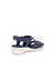 Women's ECCO® Felicia Leather Wedge Sandal - Blue - Back