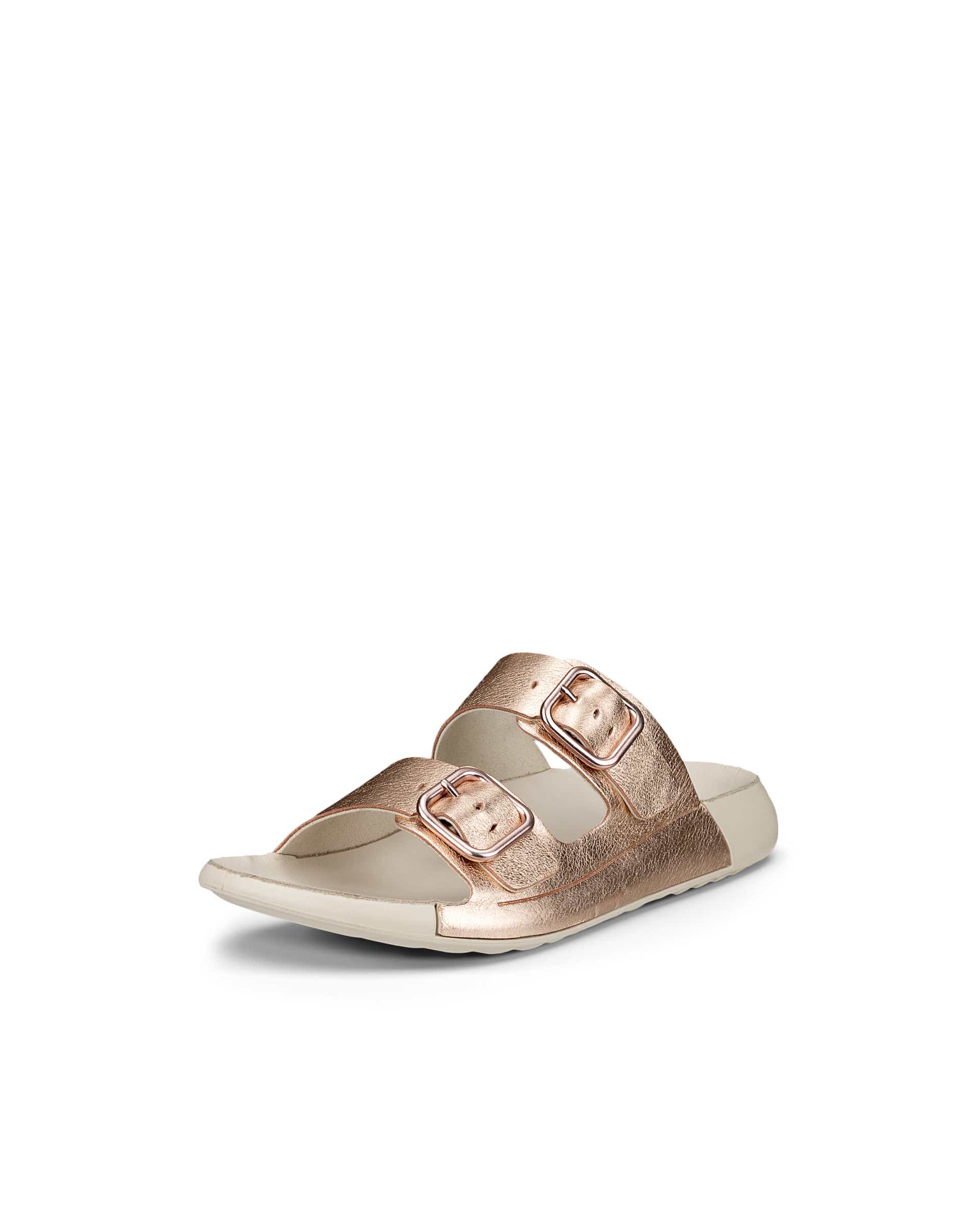 ECCO Cozmo Sandal ウィメンズ レザー2ストラップサンダル - メタリック - Main