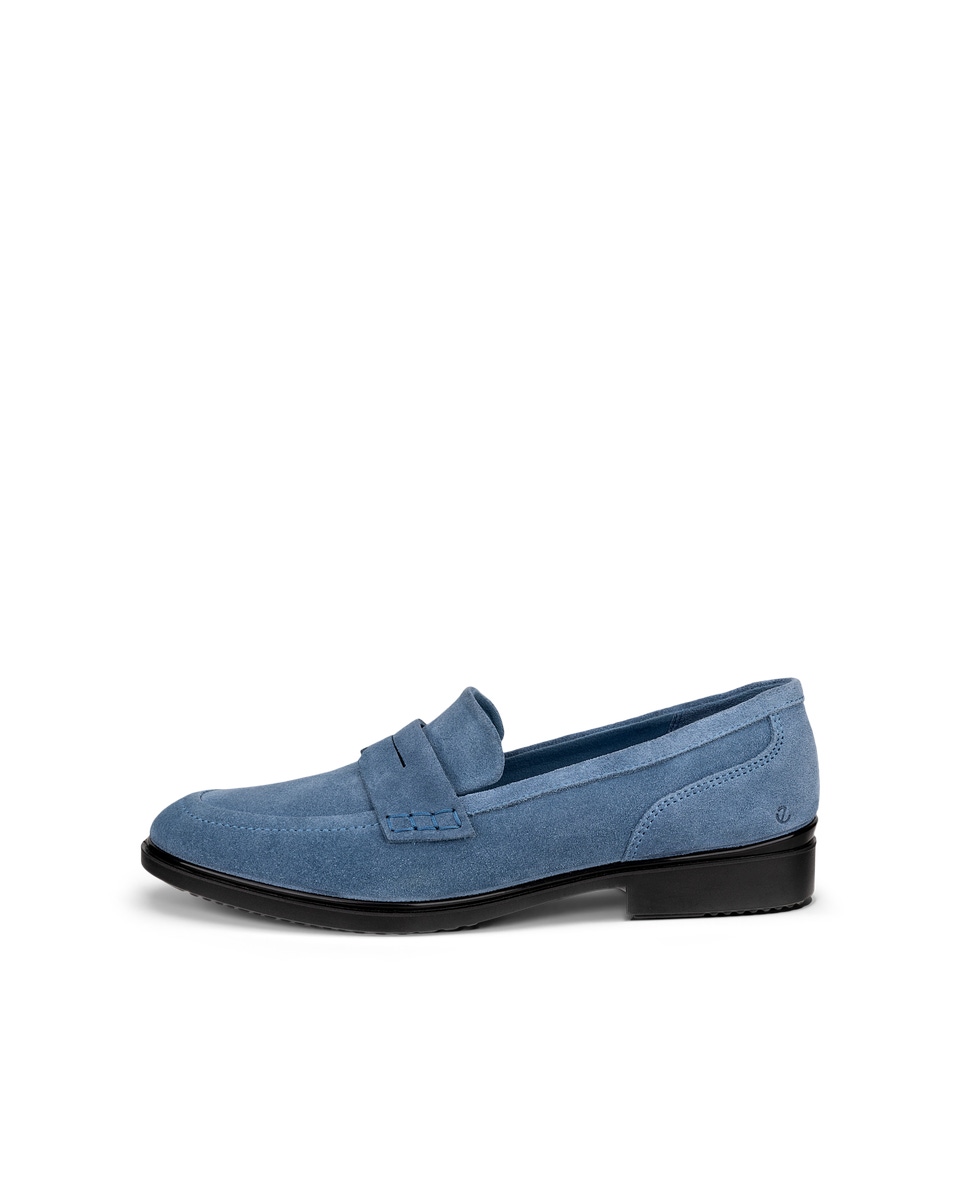 Women s ECCO Dress Classic 15 Suede Loafer Blue