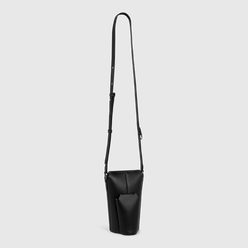 ECCO® Pot Double Leather Crossbody Bag - Black - Main